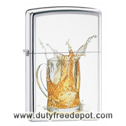 Zippo 28293 Classic High Polish Chrome Splashing Beer Mug Windproof Pocket Lighter