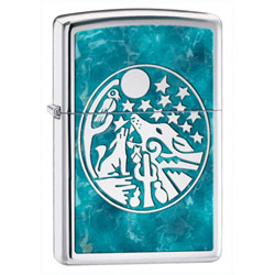 Zippo Full Moon High Polish Chrome Lighter (model: 24941)