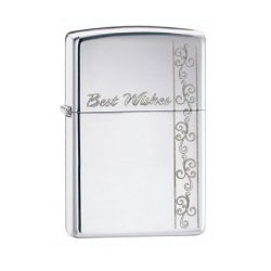 Zippo Best Wishes Polished Chrome Lighter (model: 24877)