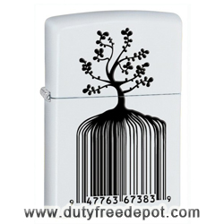 Zippo 28296  Identity Tree Barcode White Matte Windproof Lighter