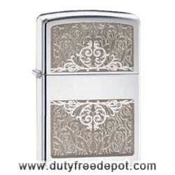 Zippo 28467 Filigre Split Pocket Lighter  High Polish Chrome