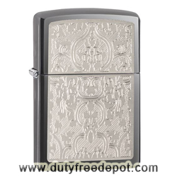 Zippo 28469 Oriental Abstract Engraved Pocket Lighter Black Ice