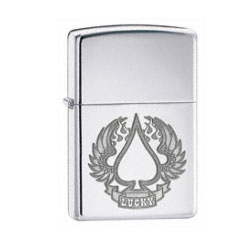 Zippo Lucky Wings High Polish Chrome Lighter (model: 24704)