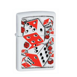 Zippo Rolling Dice White Matte Lighter (model: 28031)