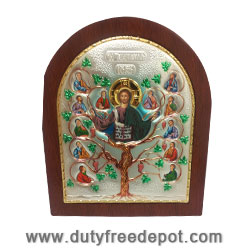 Colored Icon Silver Plate by Religious Gifts